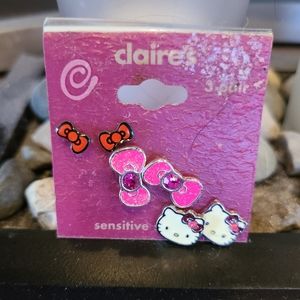 Hello Kitty 3 pair earrings